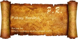 Paksy Renátó névjegykártya
