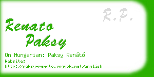 renato paksy business card